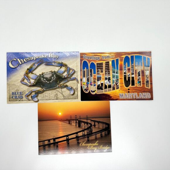 Lot of 10 Ocean City Maryland Postcards OCMD Beach Assateague Island Blue Crab - Picture 5 of 6